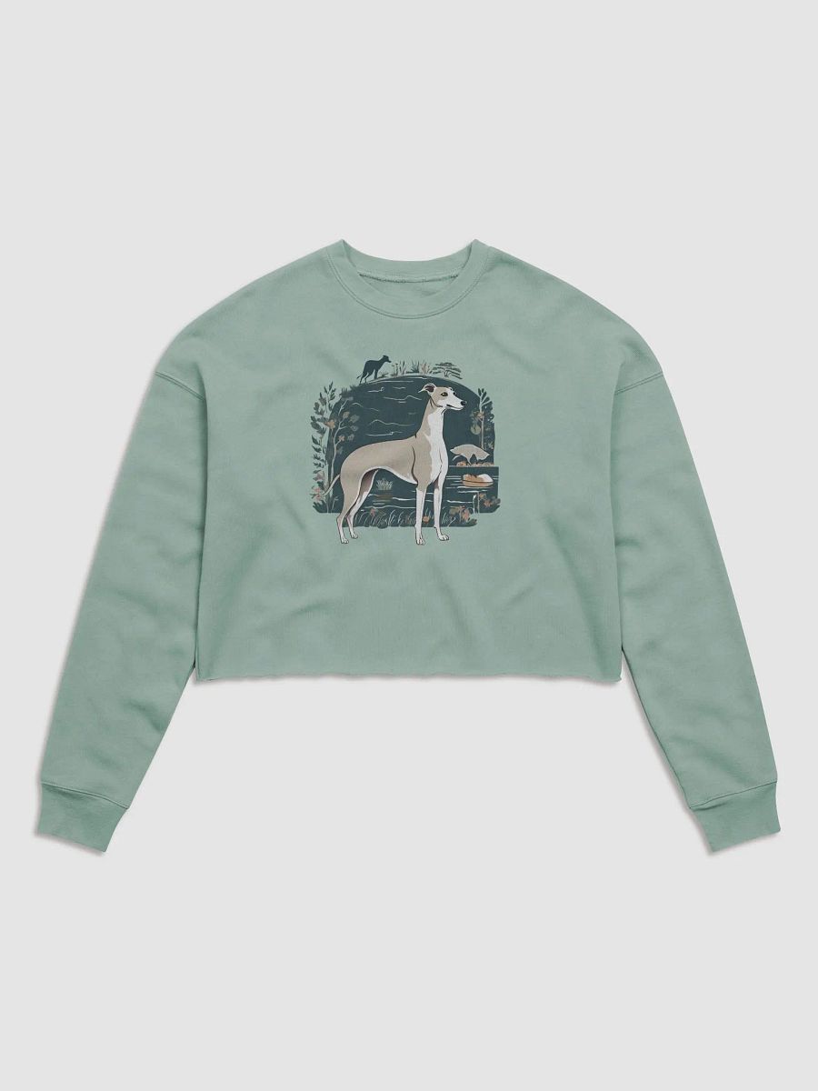 Floral Greyhound Women's Fleece Crop Sweatshirt product image (3)