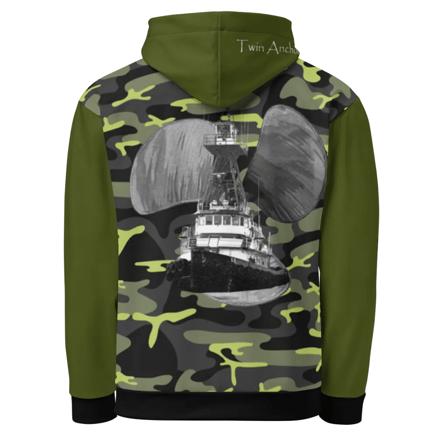 Camouflage & Green Three blade prop Tug CE Hoodie product image (9)