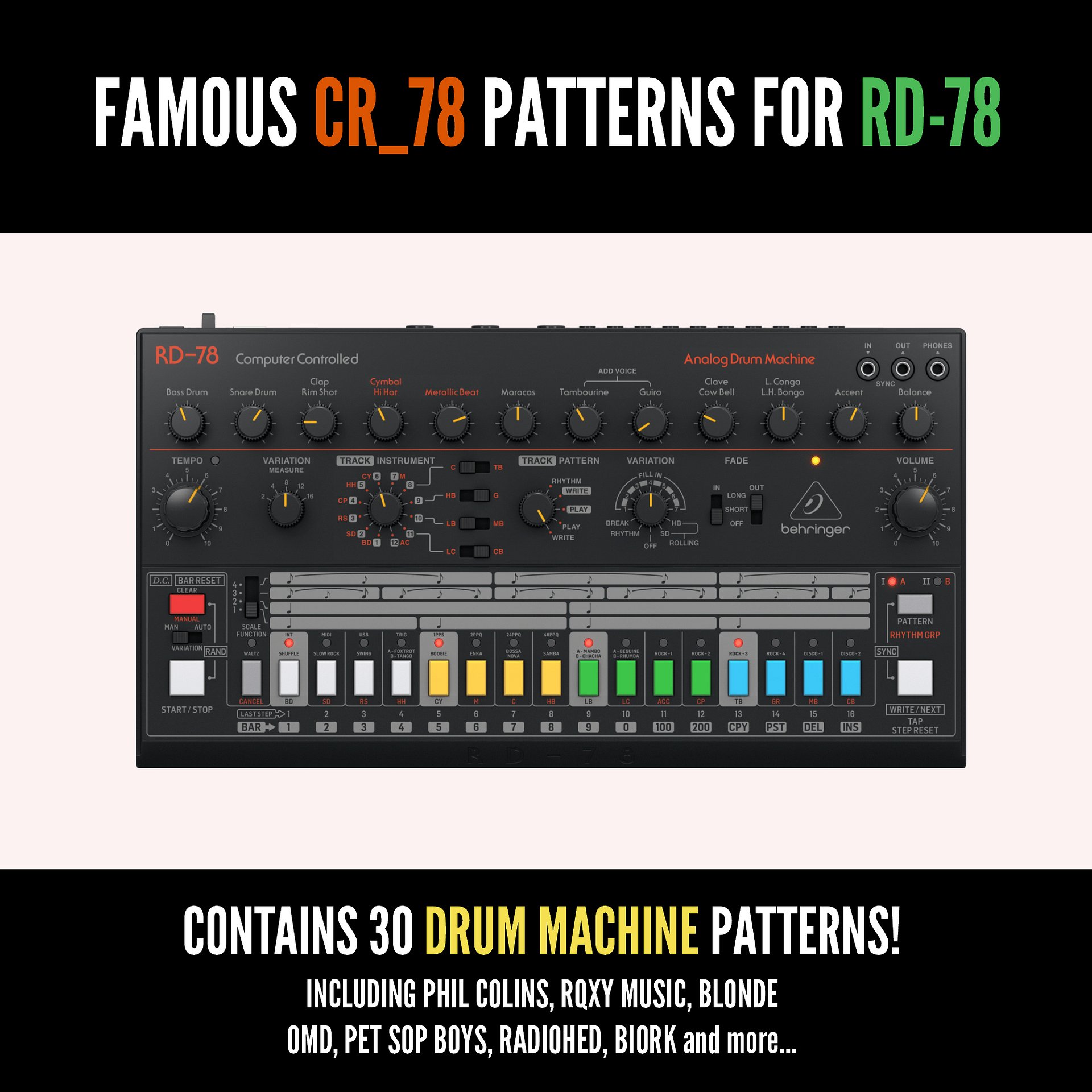 Famous Drum Patterns for Behringer RD-78 product image (2)