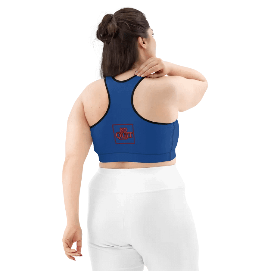 No Quit Club- Blue Moisture Wicking Sports Bra product image (11)