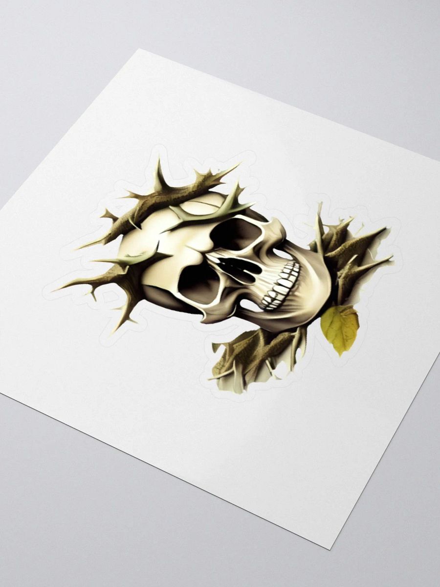 Skull with Thorns Skull, thorns, skull with thorns, skeleton, horror, scary, spooky, bones, thorn, pattern, abstract, geometric, spiral, vintage, retro, colourful product image (8)