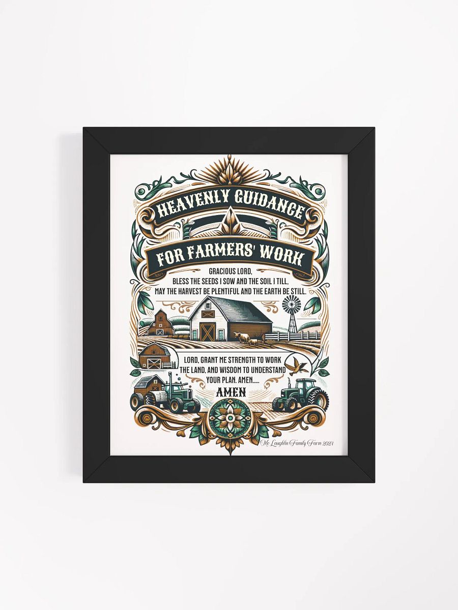 Heavenly Guidance for Farmers' Work Framed Poster | Heavenly Farming Guidance | Faithful Work on the Farm | Faith and Hard Work | Blessed Farmer Wall Art | Farming with Faith product image (4)