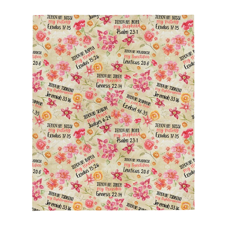 Beige Floral Names Of God Blanket product image (2)