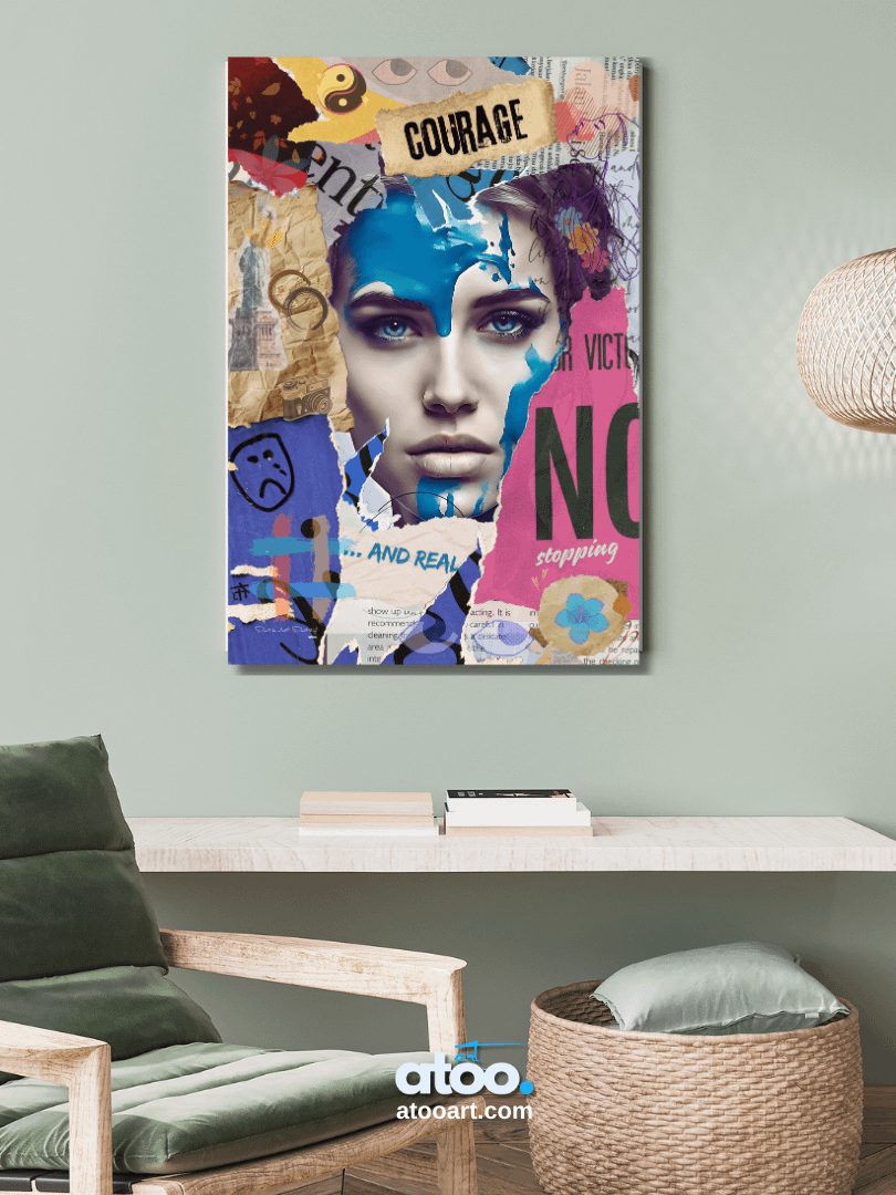 Don't be silent! Don't stop! Blue. Collage Wall Art product image (4)
