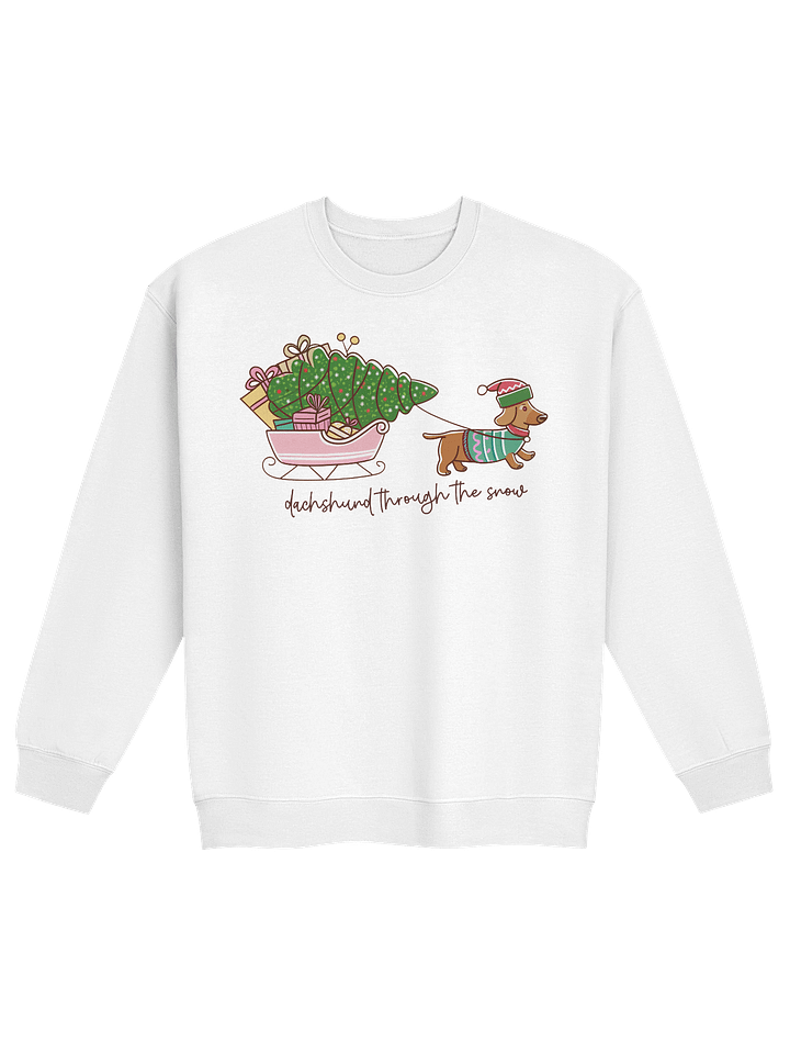 Dachshund Through the Snow Sweatshirt – Cute Holiday Sleigh Wiener Dog product image (33)