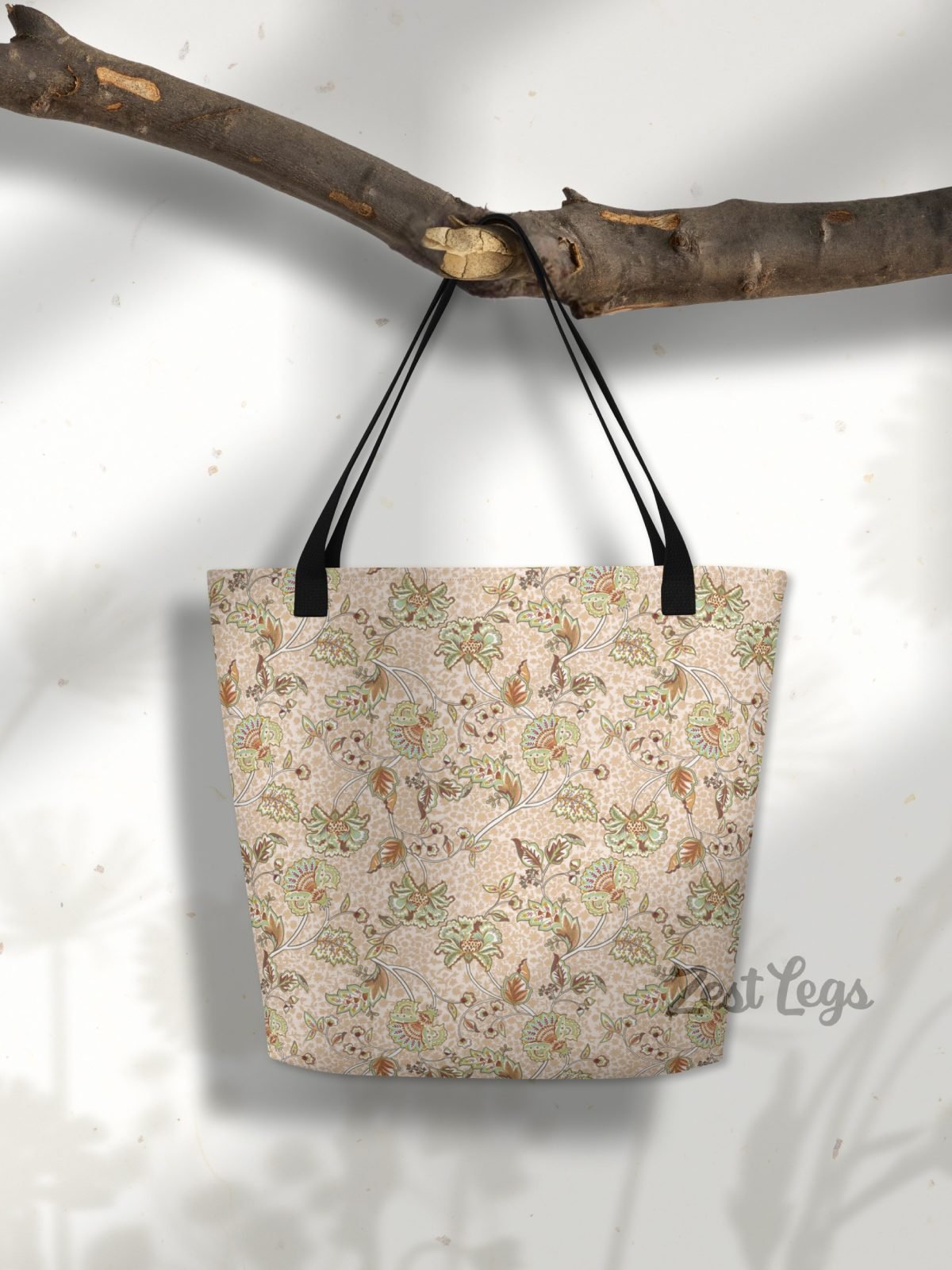 Large Tote Bag "Elegant Neutral Beige Chintz" product image (2)