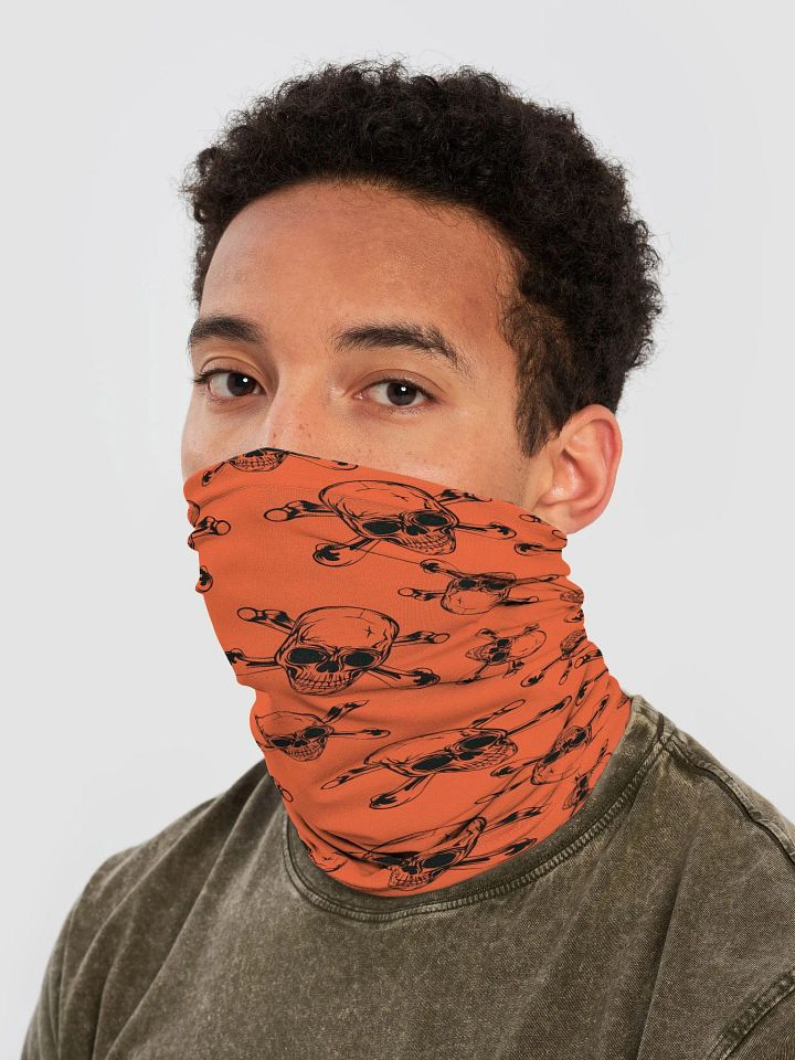 Skull & Cross Bones - Orange - Neck Gaiter/Face Mask product image (2)