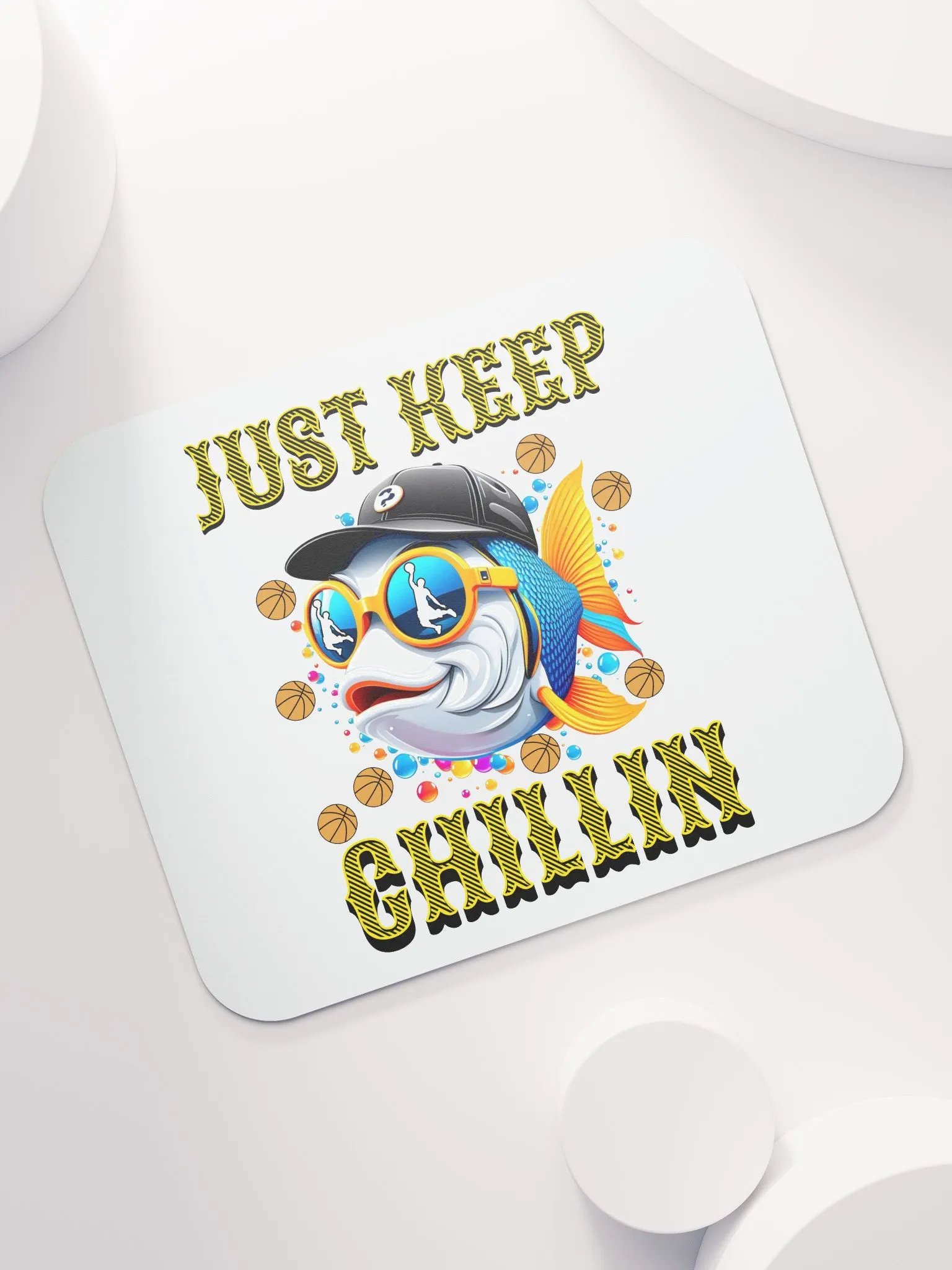 Just Keep Chillin Basketball Fish Mouse Pad product image (3)