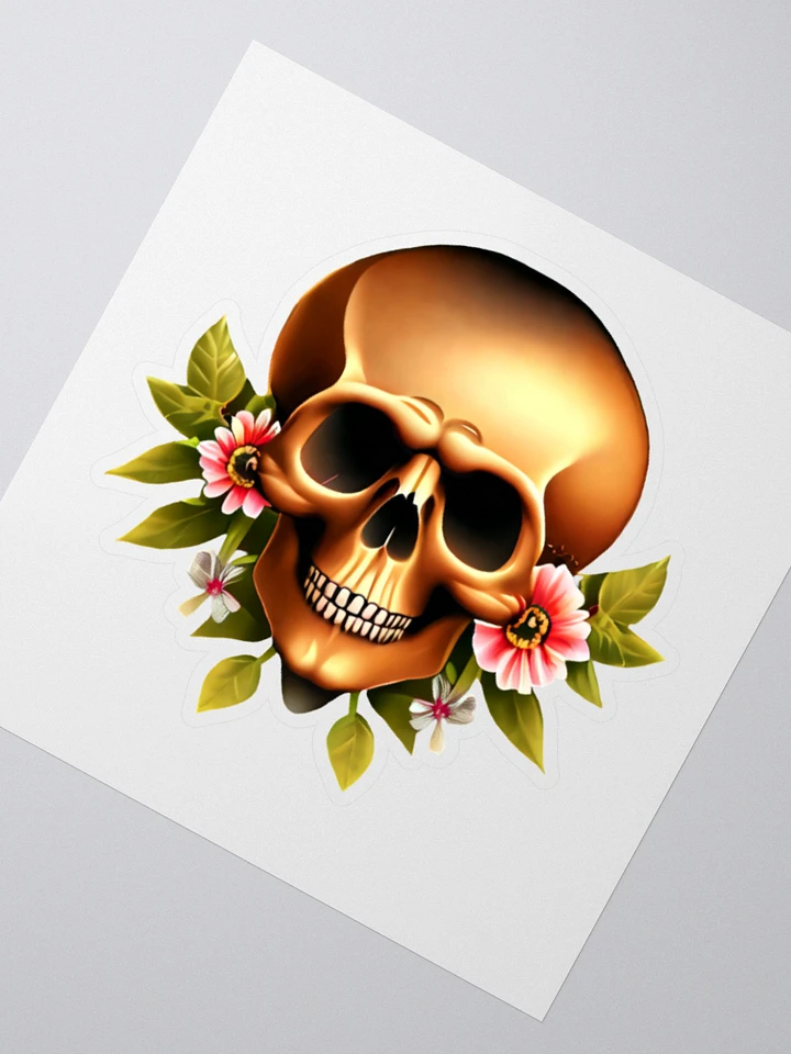 Skull with Nice Flowers Skull, skulls, skull art design, skeleton, skull and bones, scary, skull tattoo, artistic skull, human skull, dark skull, bones, Halloween, flowers product image (4)