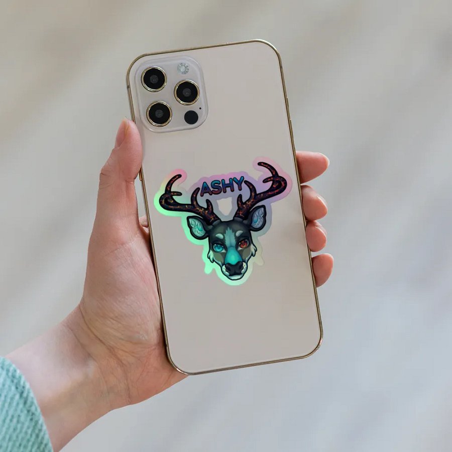 Ashy Stag Holographic Stickers product image (8)