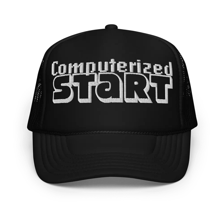 Computerized Start™ White Monochrome Embroidered Trucker Hat product image (1)