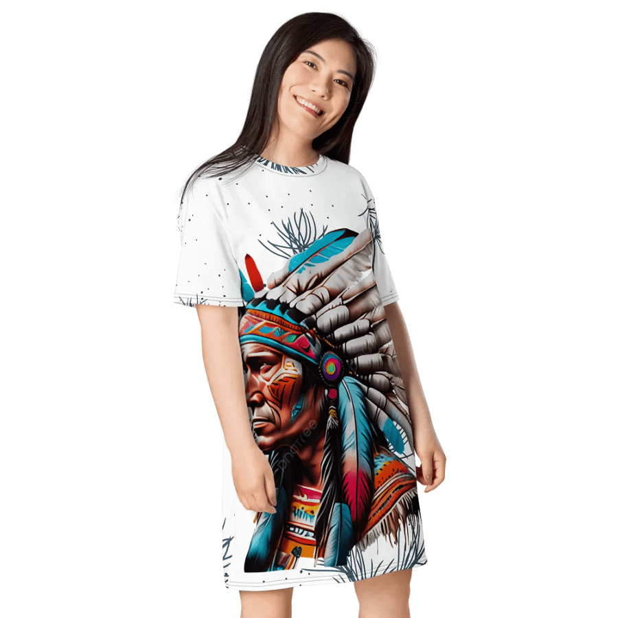 Feathered Dream All-Over T-Shirt Dress product image (4)