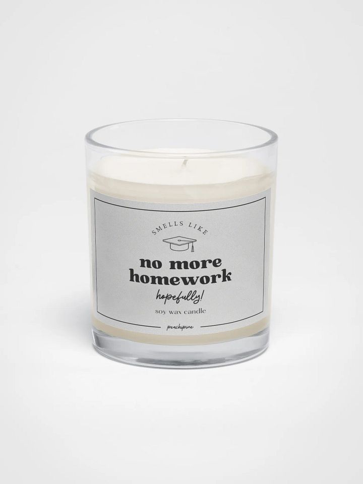 Funny Graduation Gift – No More Homework Soy Candle for Grads product image (1)