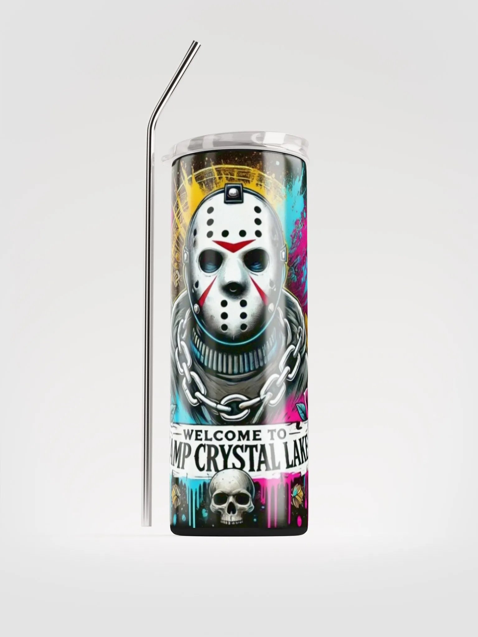 Michael Myers - Halloween Movie - Camp Crystal Lake Stainless Steel Tumbler product image (1)