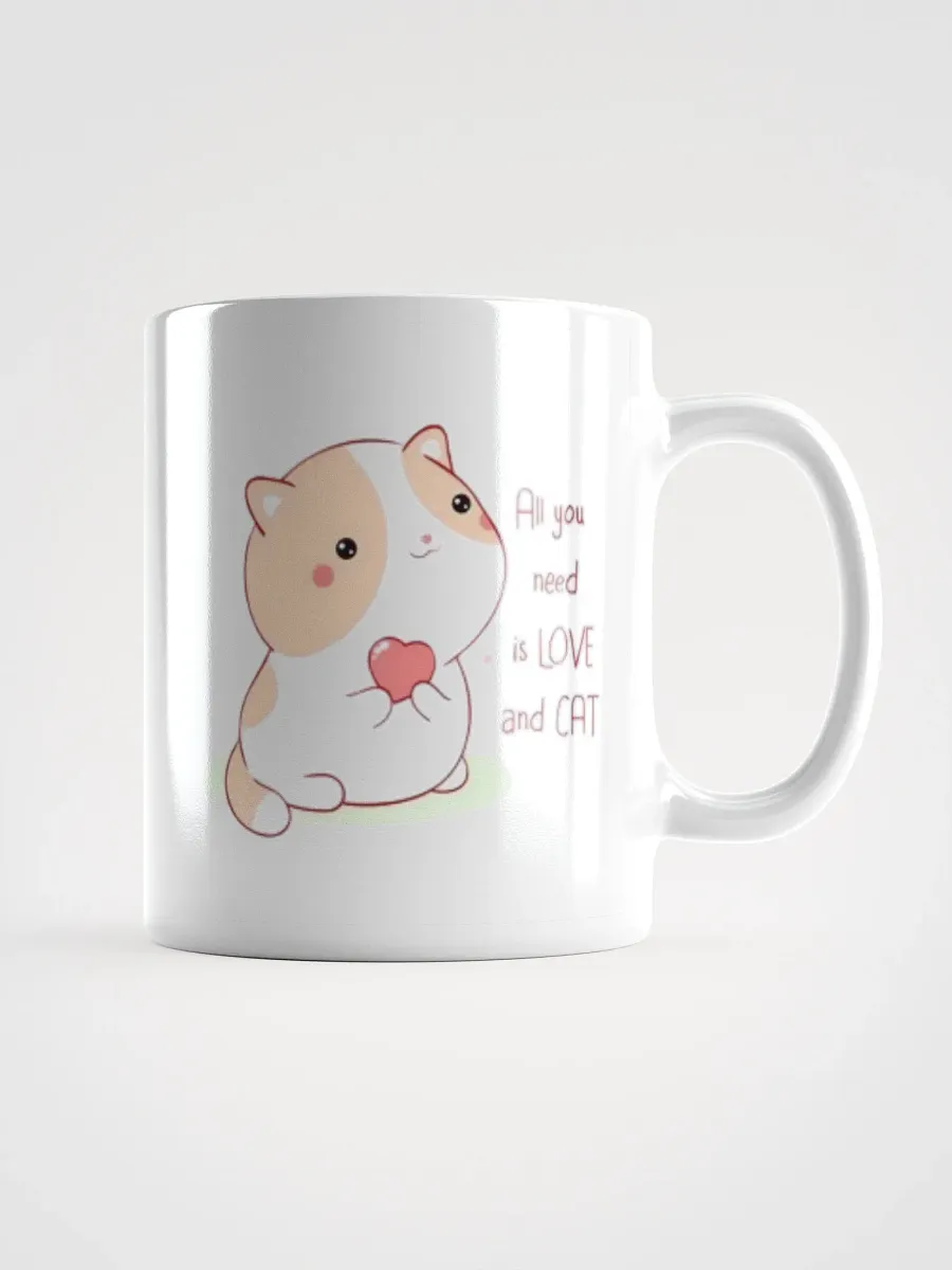 White Glossy Mug Cute Kitten product image (1)