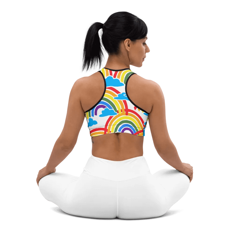 Whimsical Rainbow Clouds Sports Bra product image (9)