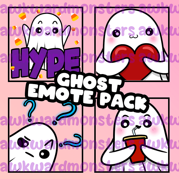 4 Pack of Ghost Themed Emotes product image (1)