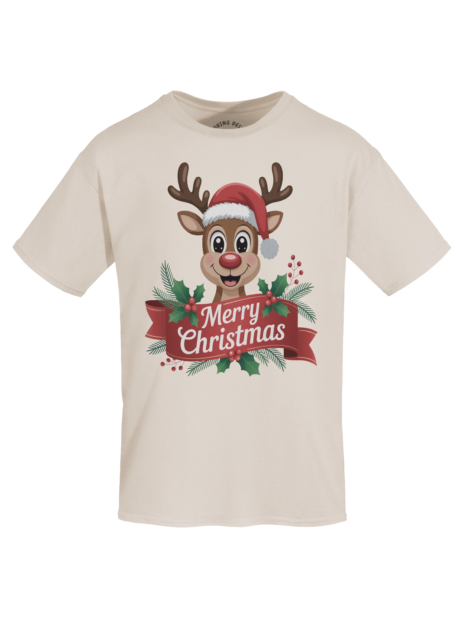 Cute "Merry Christmas" Reindeer T-Shirt product image (1)