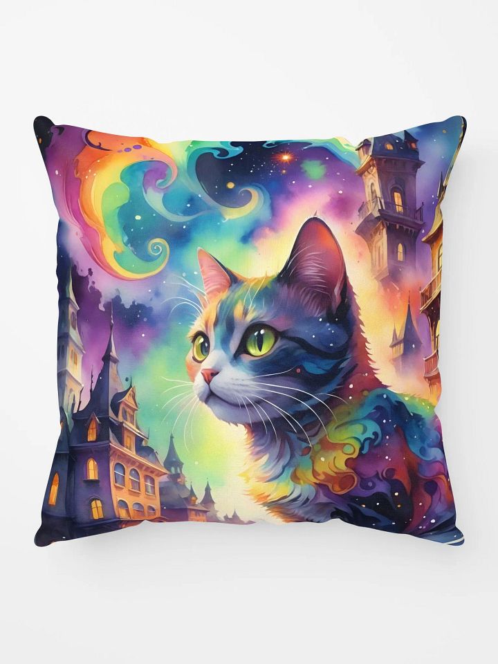 Rainbow Castle Cat Pillow product image (1)