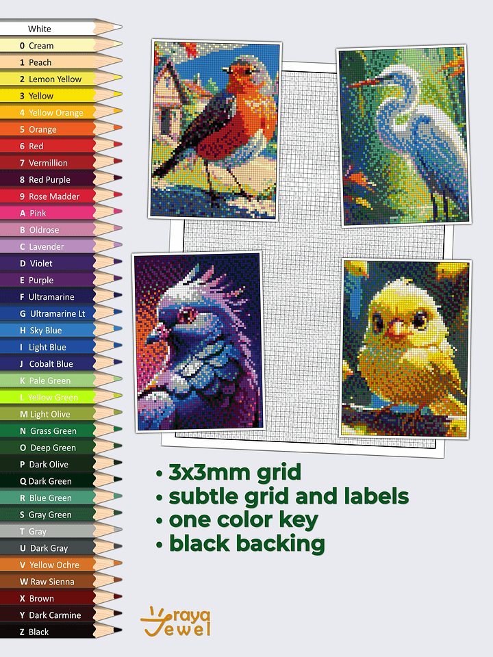 Pixel-Perfect Birds Coloring Book: Pixel Art Color By Number with 36 Illustrations product image (2)