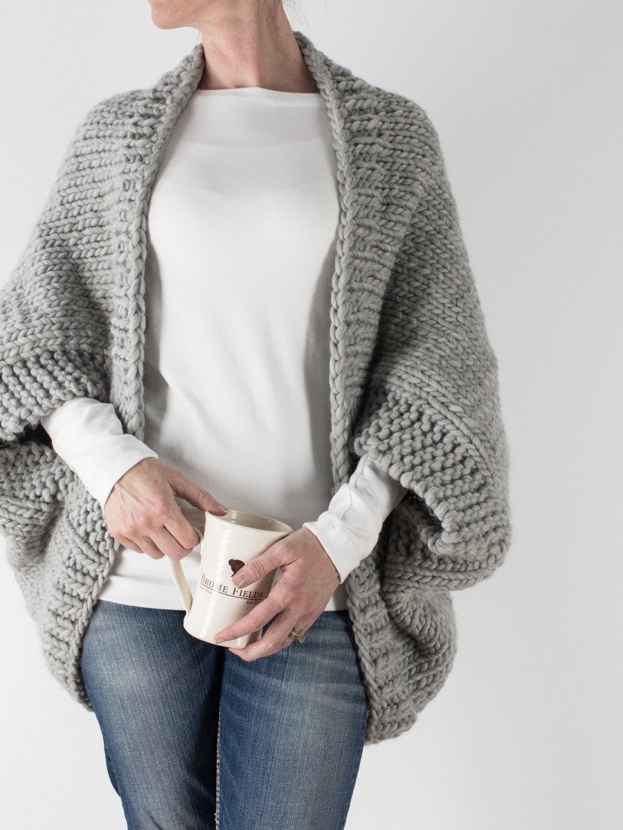 Chunky Scoop Shrug Knitting Pattern - Decisiveness product image (1)