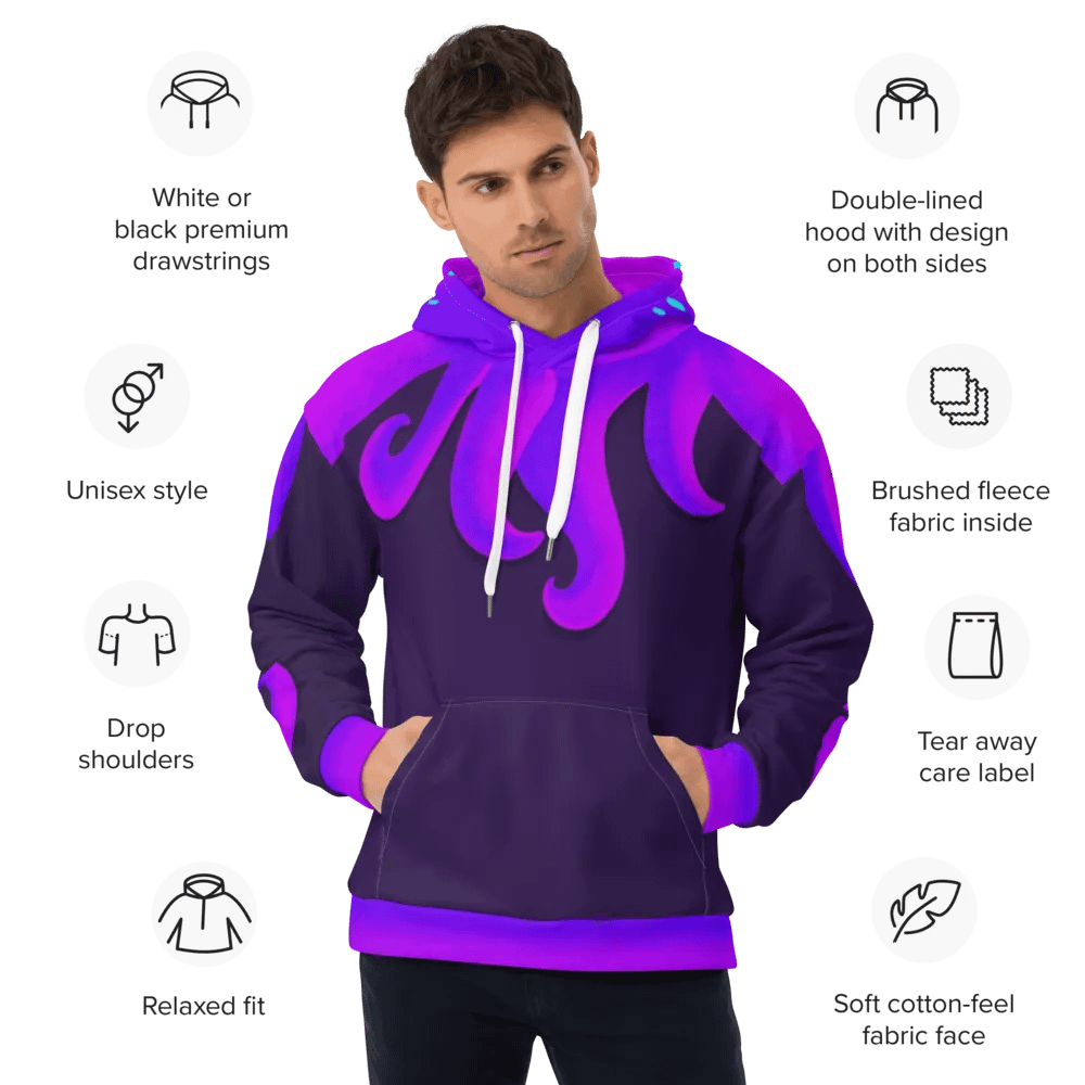 Purple Night Cuttle Full Print Hoodie - based on ACNH custom design product image (12)