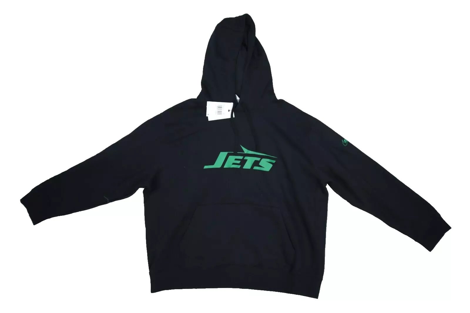 New York Jets Nike Rewind Club Pullover Hoodie Logo Sweatshirt Black Mens 2XL product image (1)