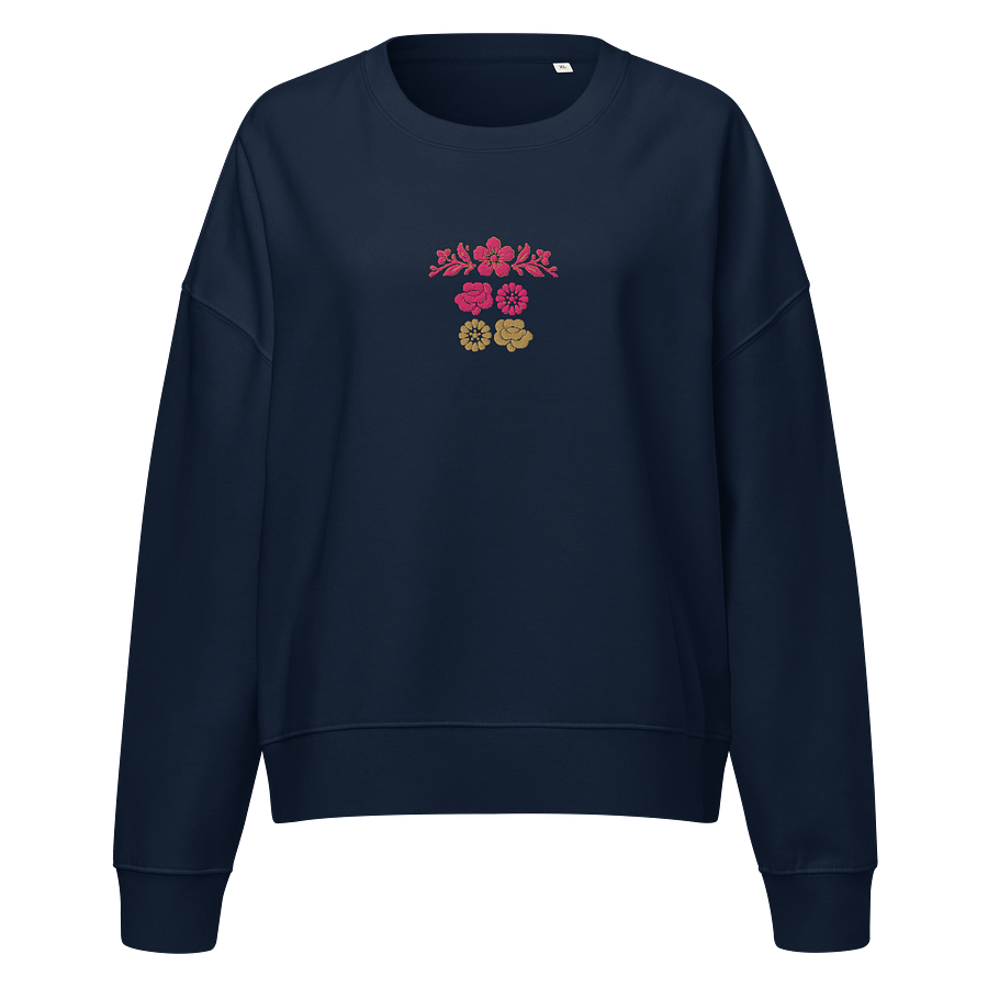 Floral Harmony Women's Organic Embroidered Sweatshirt product image (13)