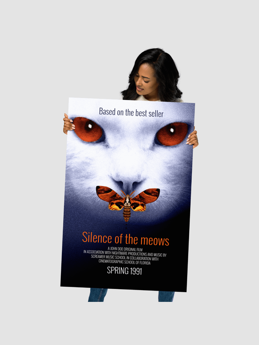 "Silence of the Meows" Poster - Fun Parody Art in Premium Matte Print product image (3)