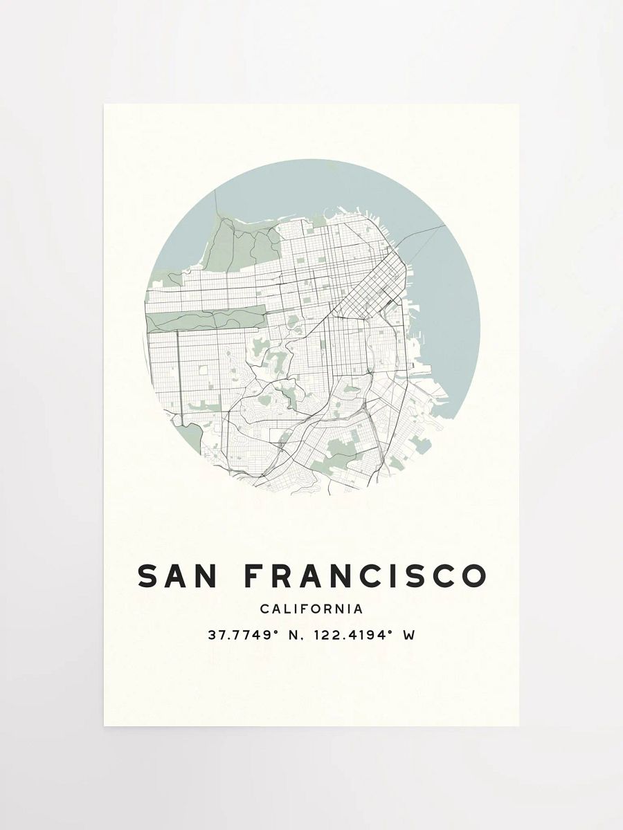 San Francisco Street Map Poster – Beige Minimalist Circular City Art product image (4)