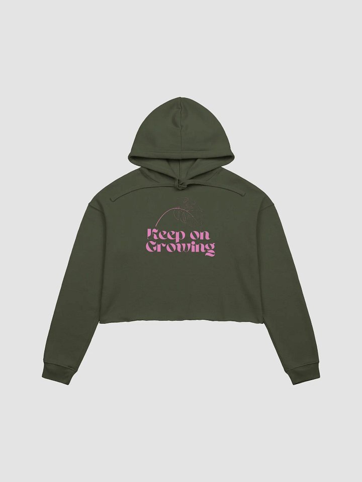 Keep on Growing Cropped Hoodie Pink Logo product image (1)