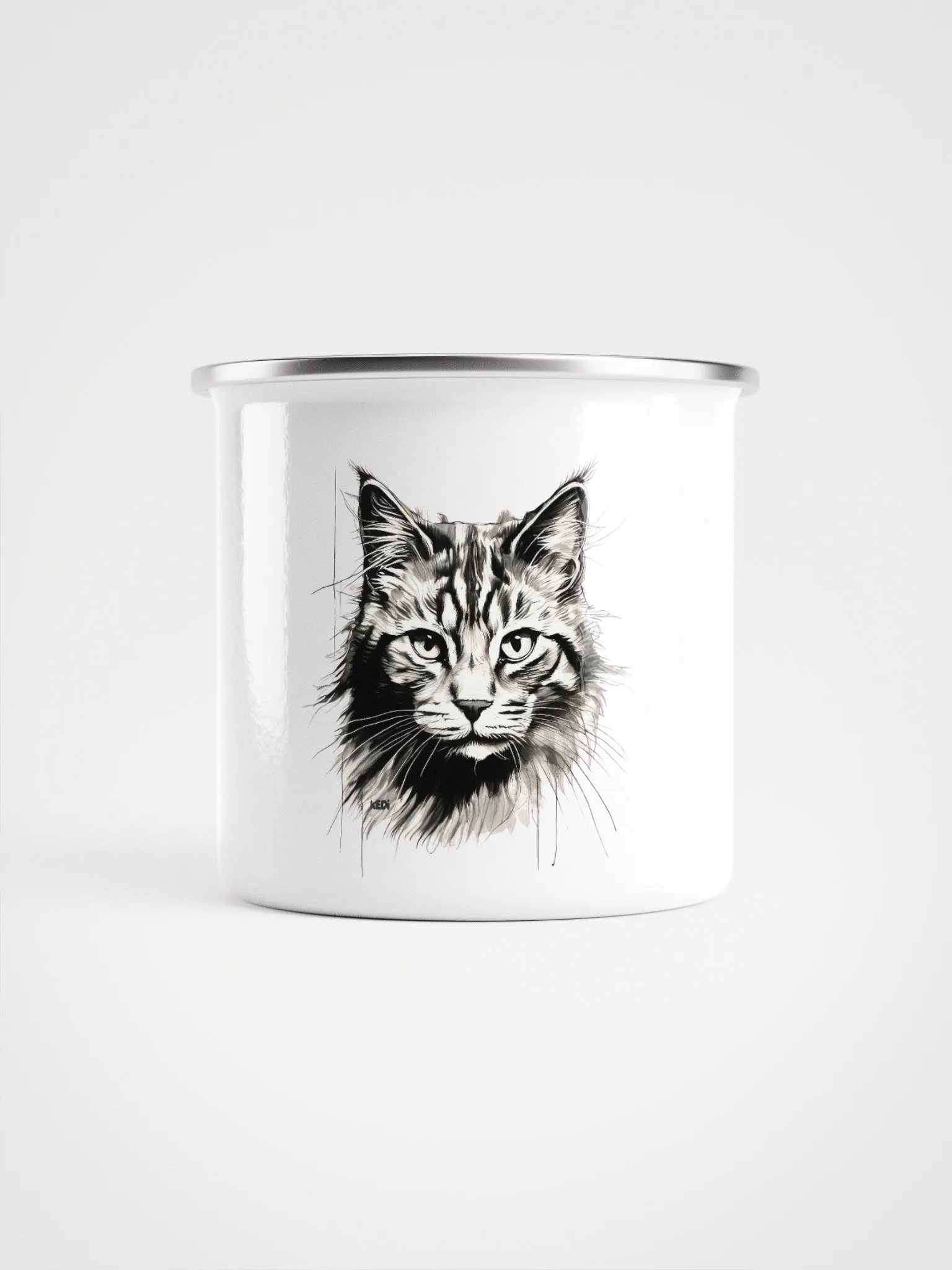Whiskered Wanderlust Enamel Mug product image (1)