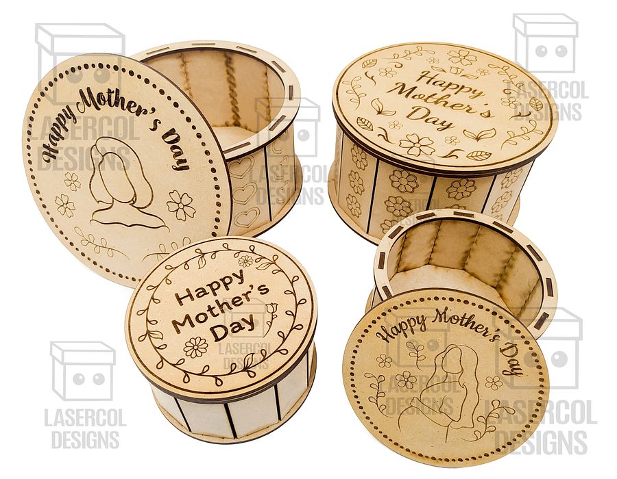 Mother's Day Gift Boxes (4 Styles, 2 Sizes) - Laser Cut Files product image (6)