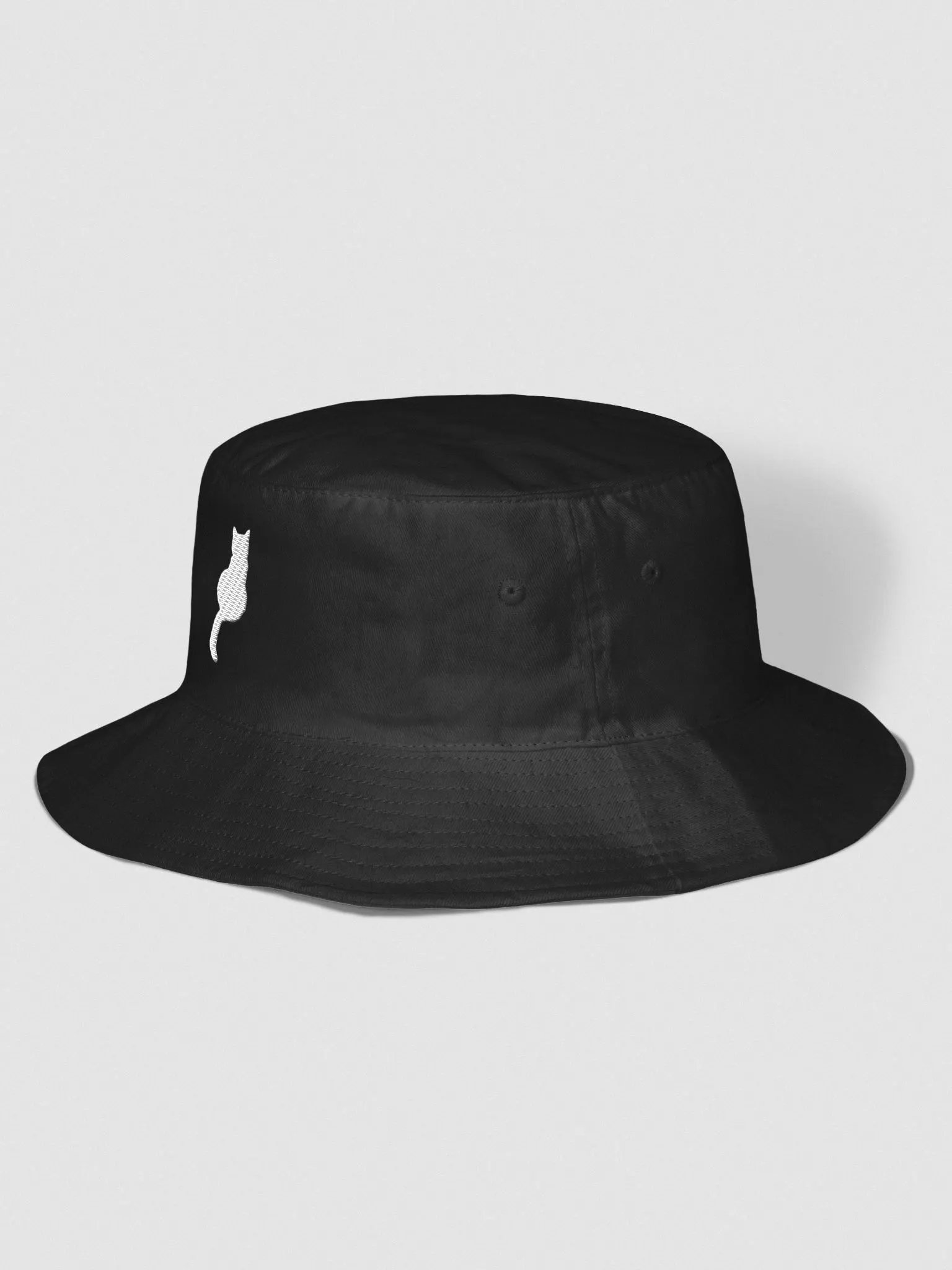 Cat Scoliosis All White Threads Bucket Hat product image (2)