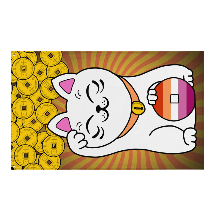 Maneki neko lesbian pride flag product image (1)
