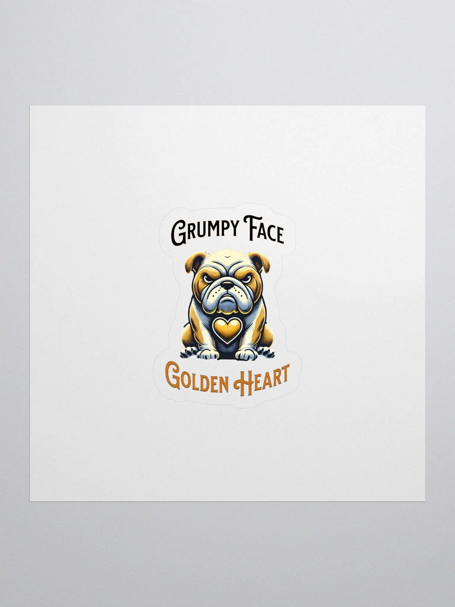 Grumpy Face Golden Heart Sticker product image (1)