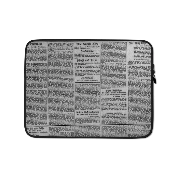 Vintage German Newspaper Laptop Sleeve product image (1)