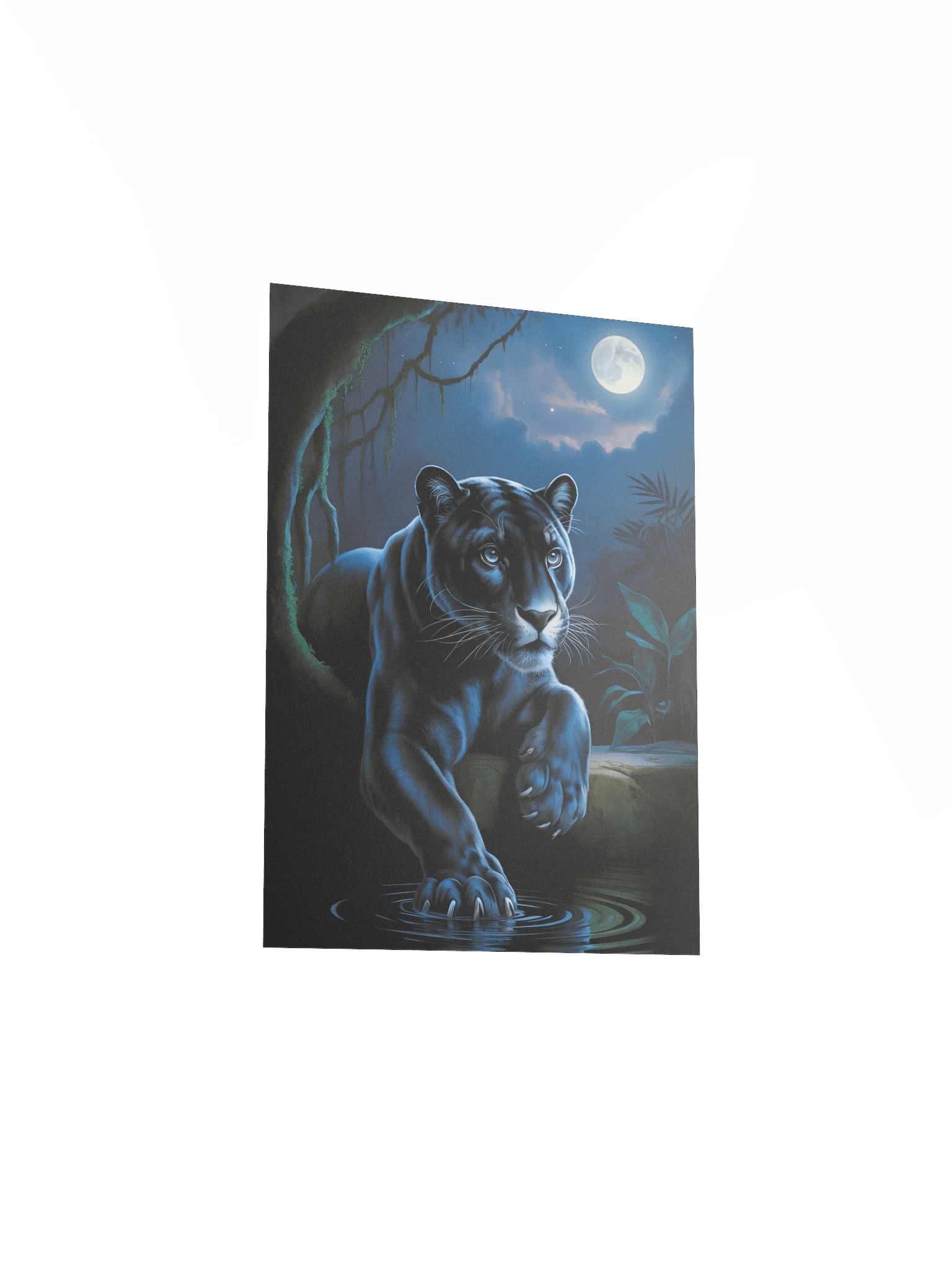 Moonlit Black Panther Poster – Mystical Night Jungle Wall Art product image (4)