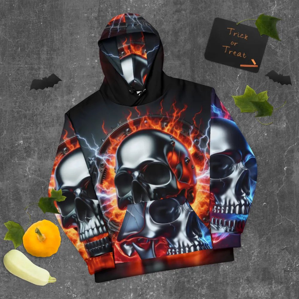 Electric Inferno - Unisex Skull Hoodie #8 product image (9)