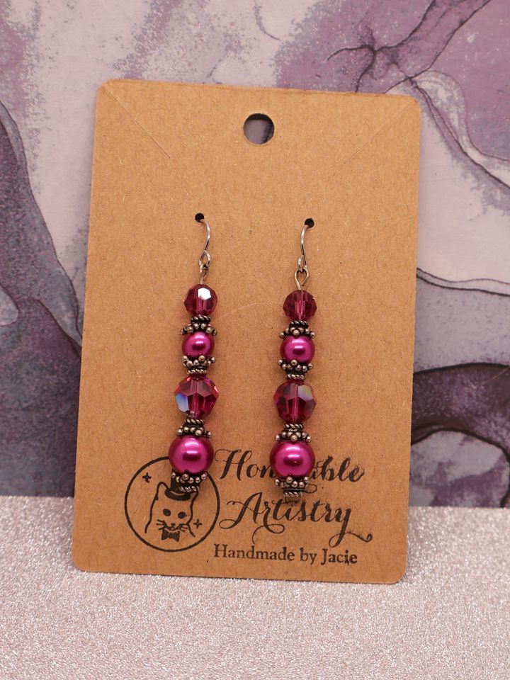 Hot Pink Fuschia Drop Earrings product image (1)