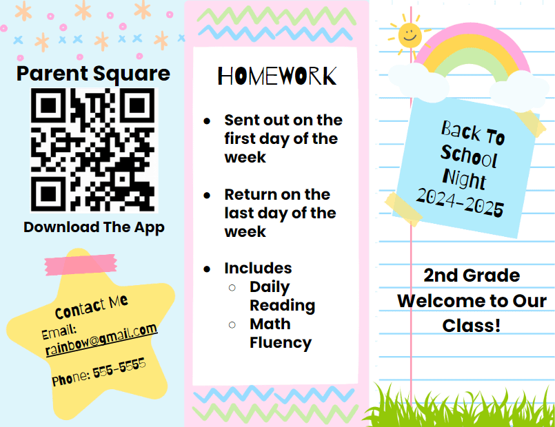 Rainbow Back to School Brochure product image (3)