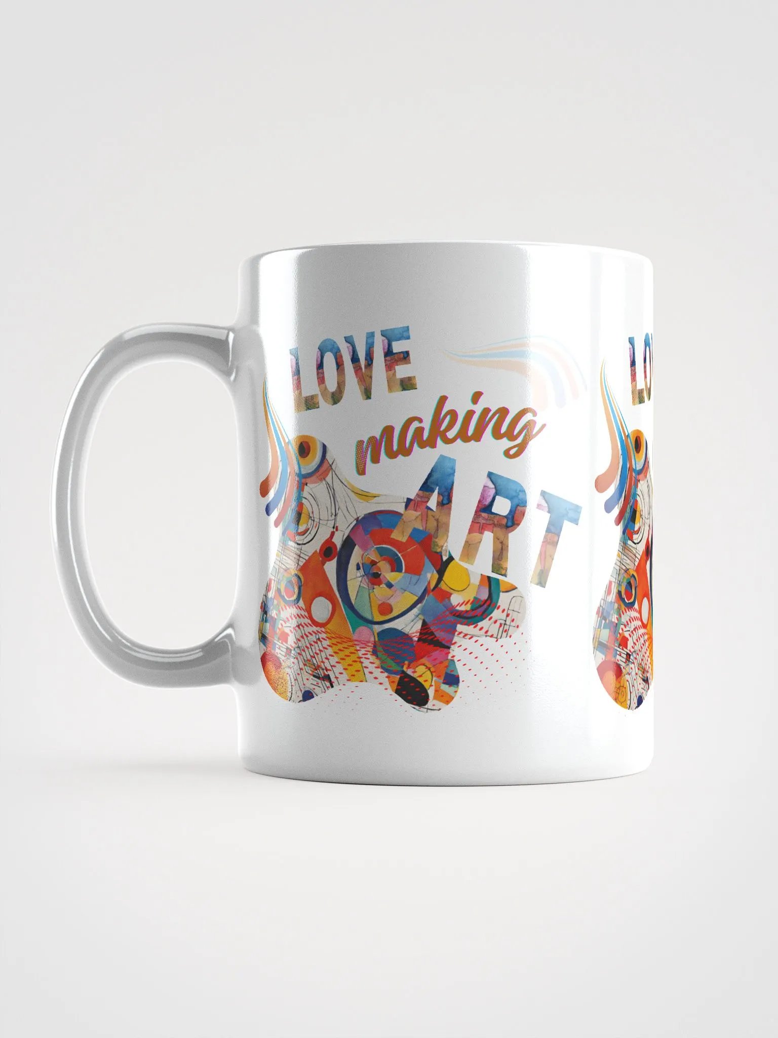 colorful mug for the artist. 'Love making art' Perfect gift for mom dad, son daughter friend who loves arty things product image (6)