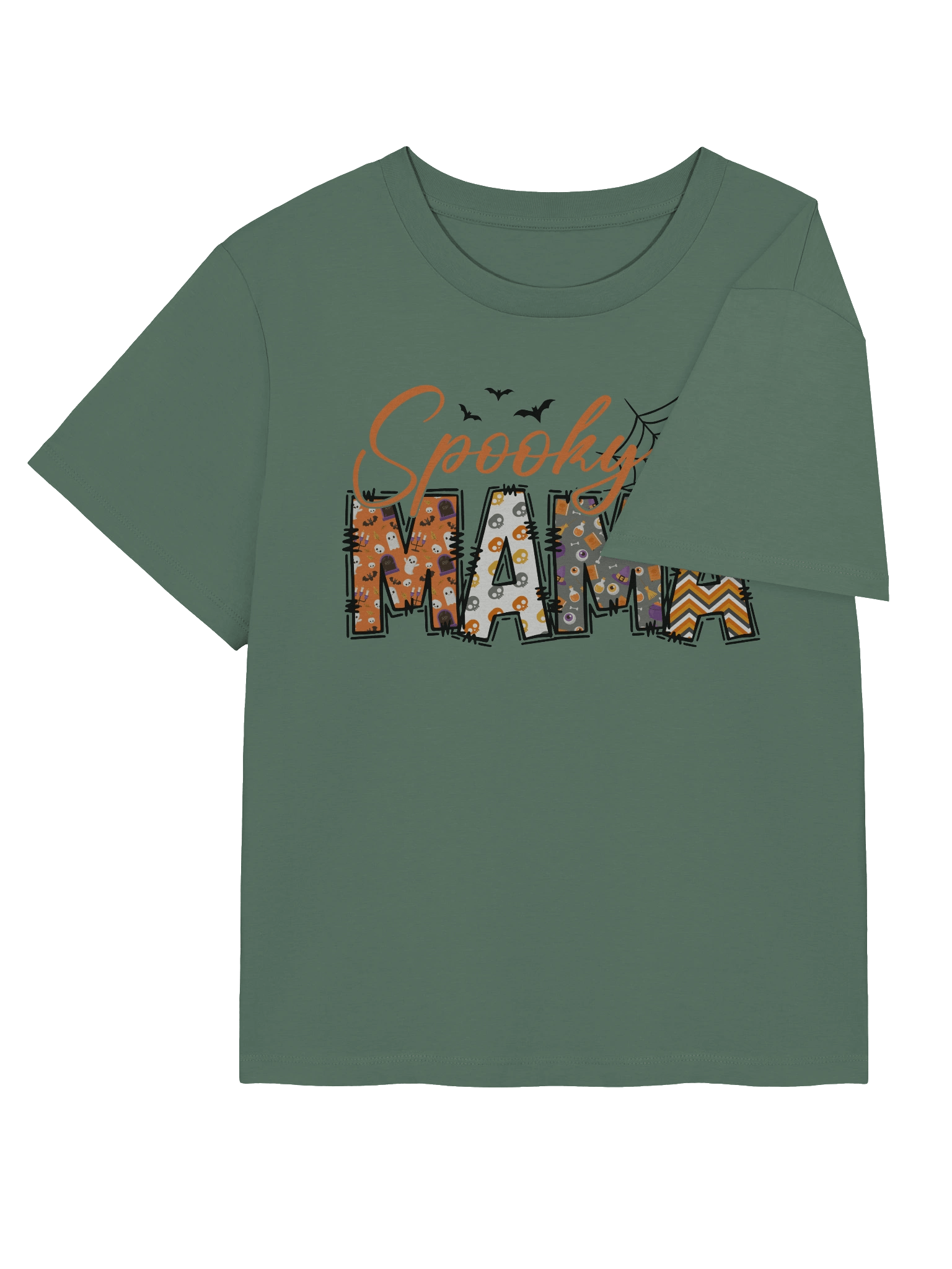 Women's Organic Ribbed Neck T-Shirt Spooky MAMA Graphic product image (4)
