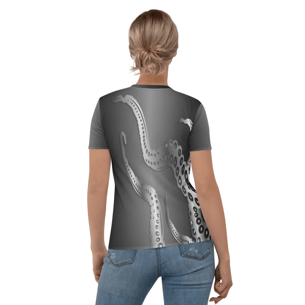 Octopus Tentacles Silver All Over Print T-shirt product image (5)
