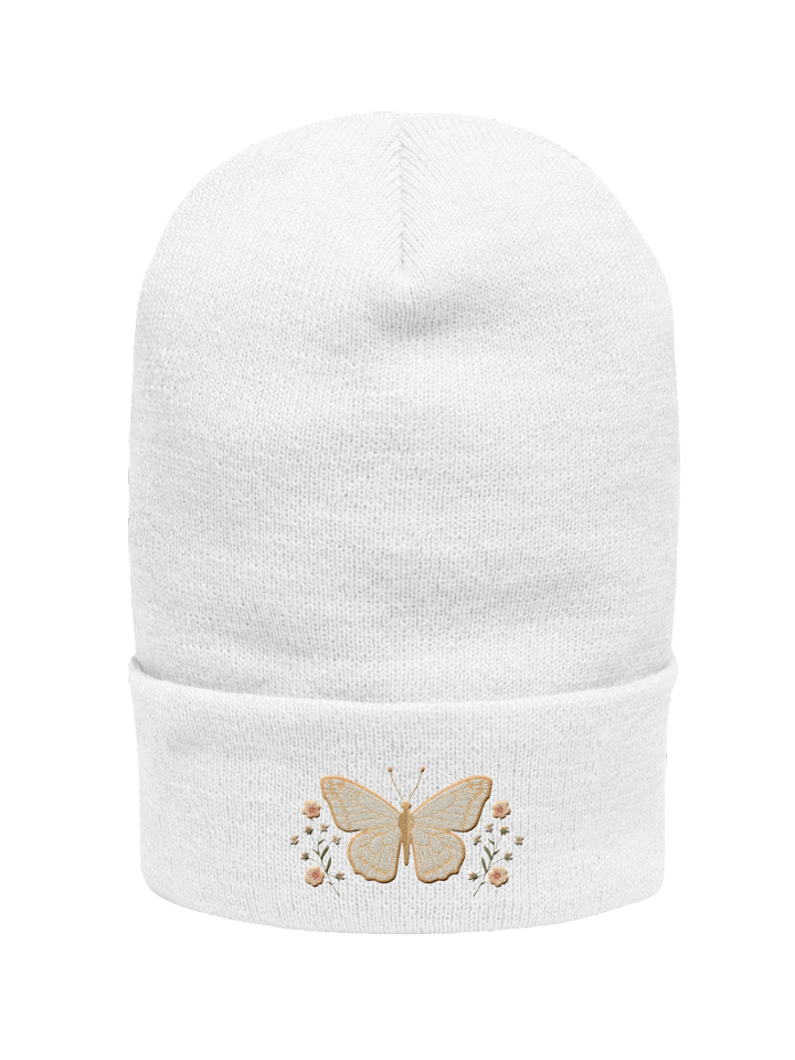 Golden Bloom Butterfly Beanie Design 🦋✨ product image (1)