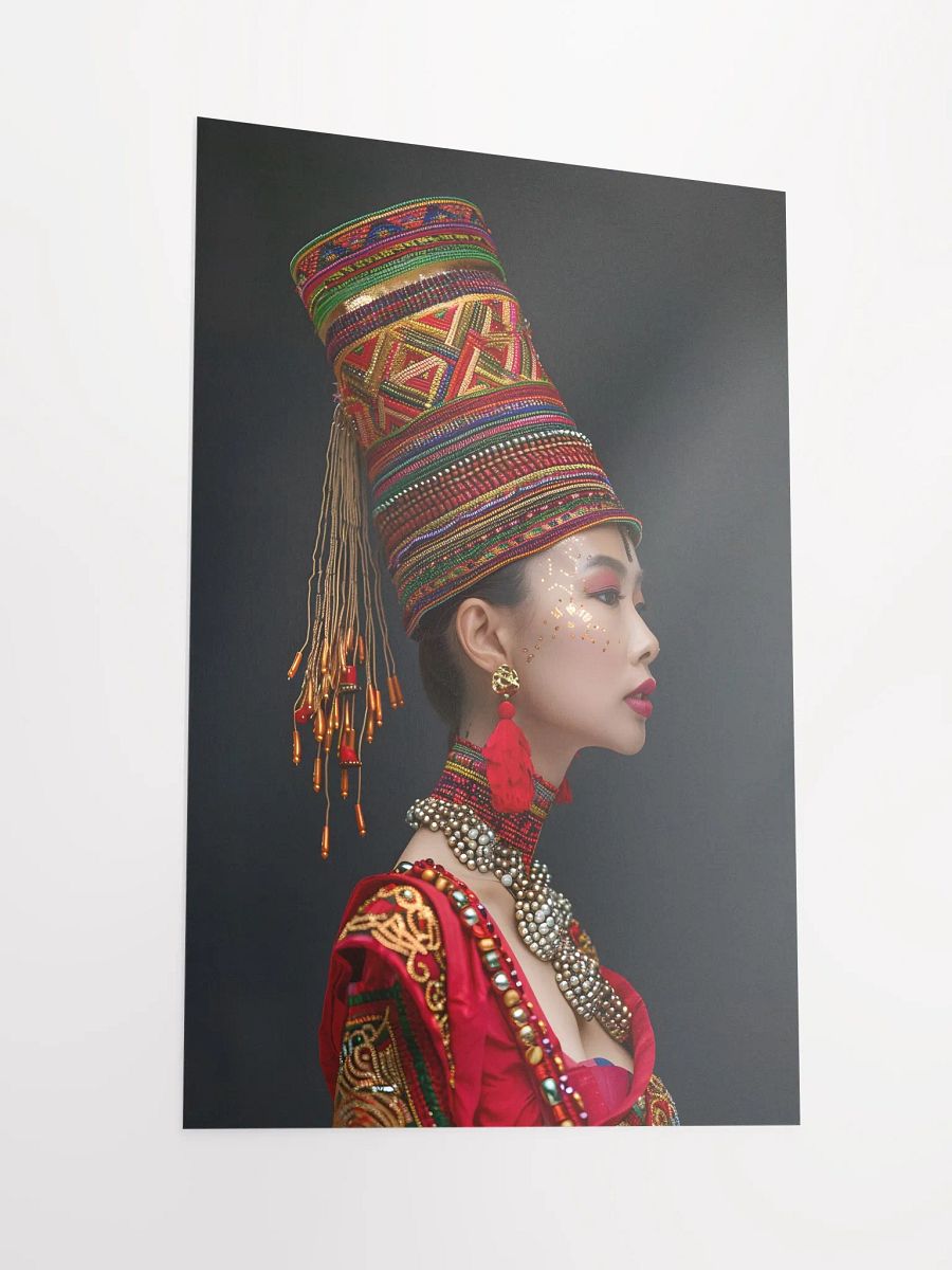 Elegant Asian woman in traditional vibrant attire side view product image (2)