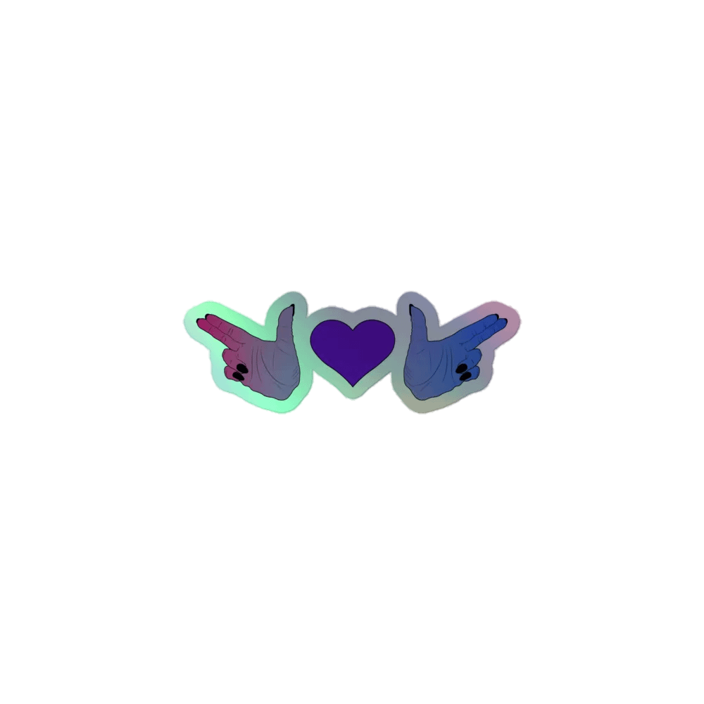 Finger Guns (bi flag) Holo Sticker product image (1)