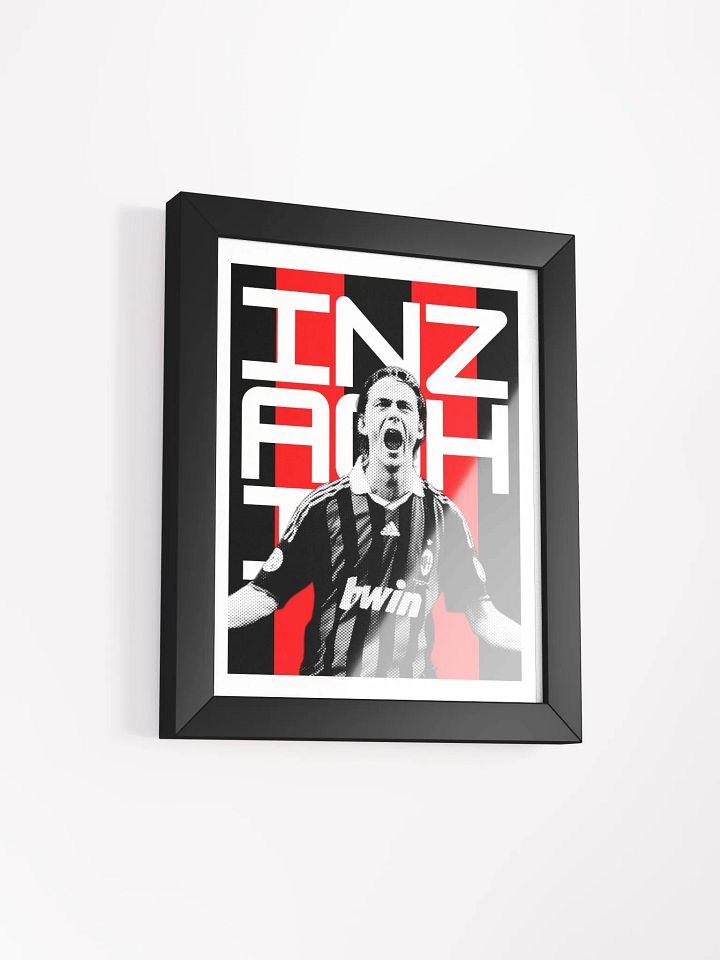 Filippo Inzaghi BW AC Milan Name Art Framed Print product image (2)