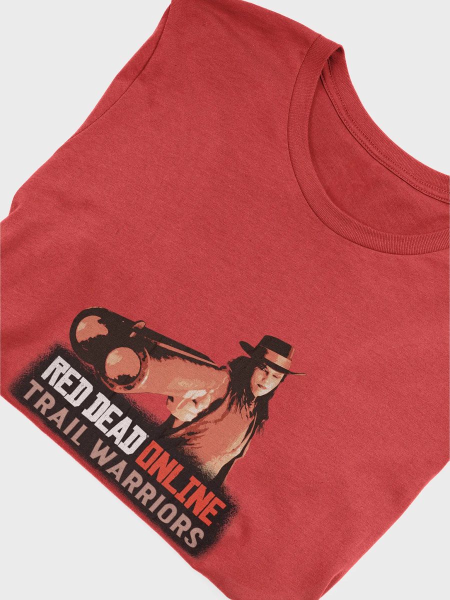 Trail Warriors Red Dead Game Cover Art Lady Gunslinger T-Shirt product image (4)