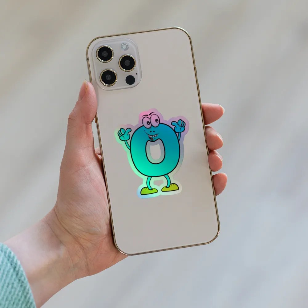 O Letter Cartoon Character Holographic Sticker product image (6)